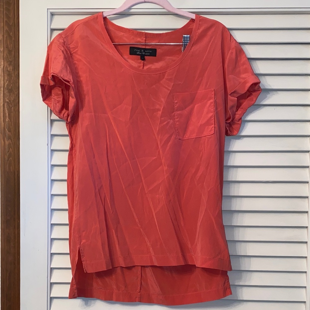 Rag & Bone Silk blouse coral S